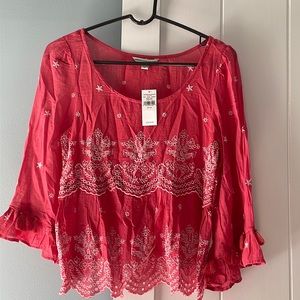 American Eagle Boho flared sleeve top XS